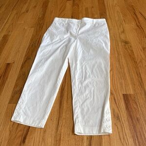 Talbots Petites White The Perfect Curvy Crop Pants Womens Mid-Rise Size 8P